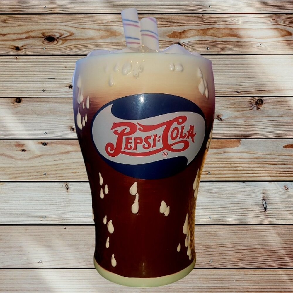 Pepsi Cola Cookie Jar Soda Fountain Glass Ceramic Heritage Collection 2005